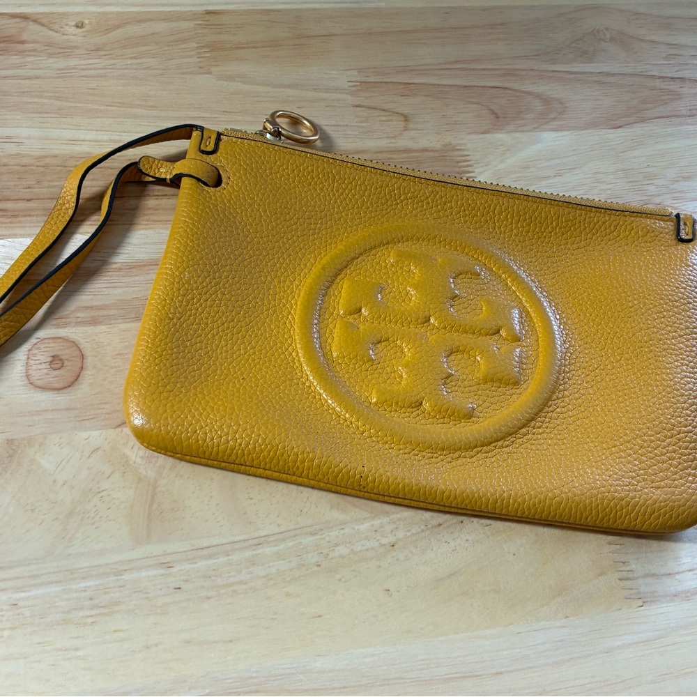 Tory Burch Mustard Leather Wristlet
